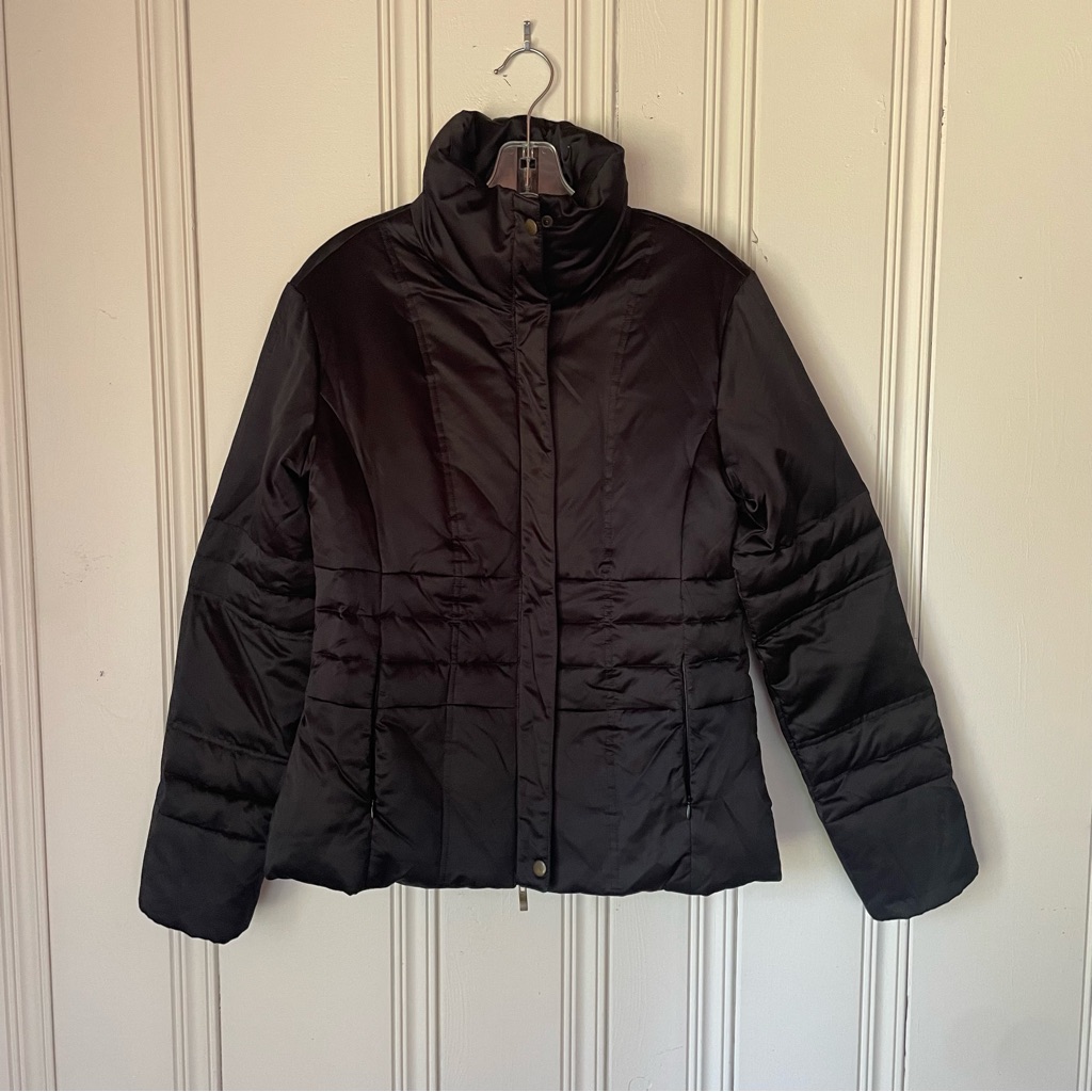 Zara Basic Black Puffer Fitted Jacket